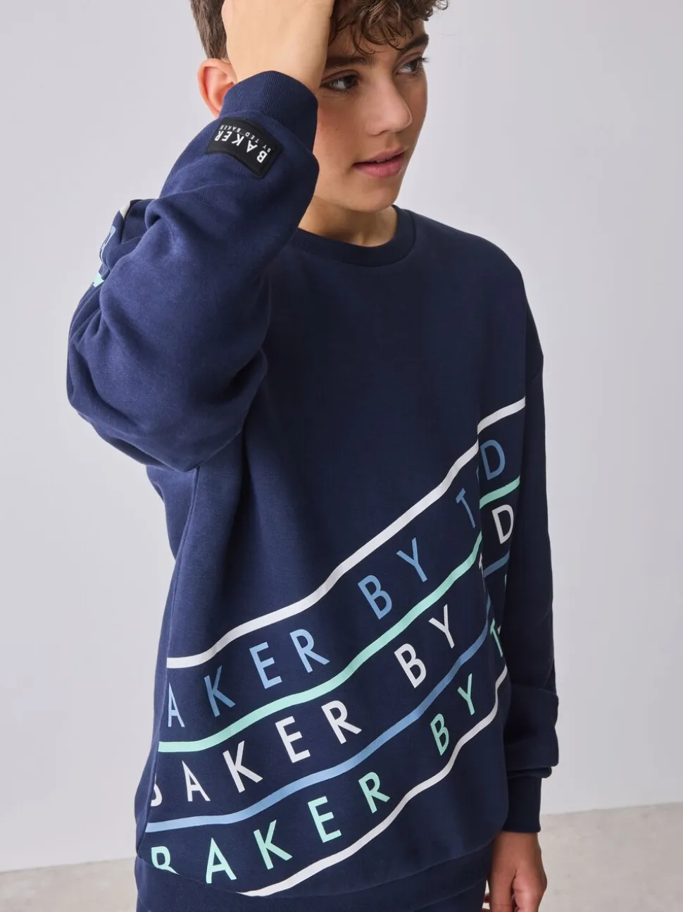 Baker by Ted Baker Oversized Navy Graphic Sweatshirt and Joggers Set