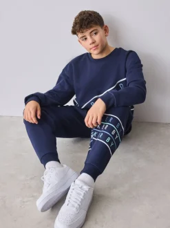 Baker by Ted Baker Oversized Navy Graphic Sweatshirt and Joggers Set
