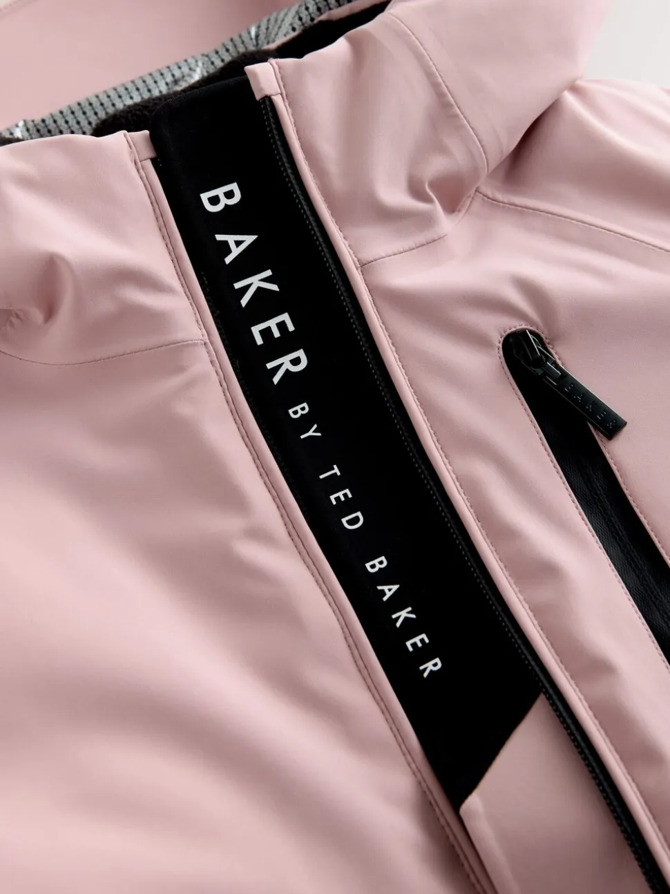 Baker by Ted Baker Pink Waterproof Belted Padded Ski Jacket