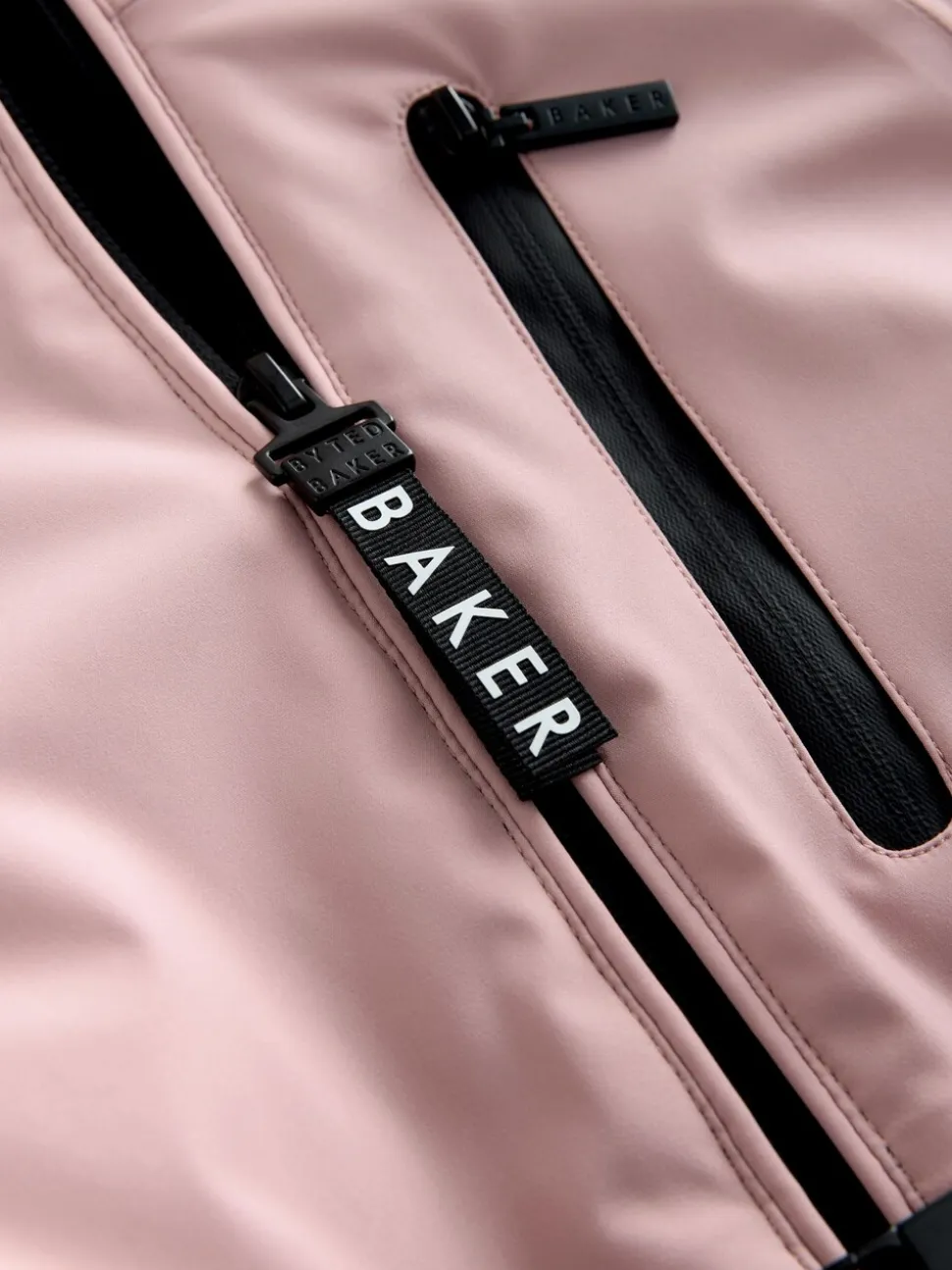 Baker by Ted Baker Pink Waterproof Belted Padded Ski Jacket