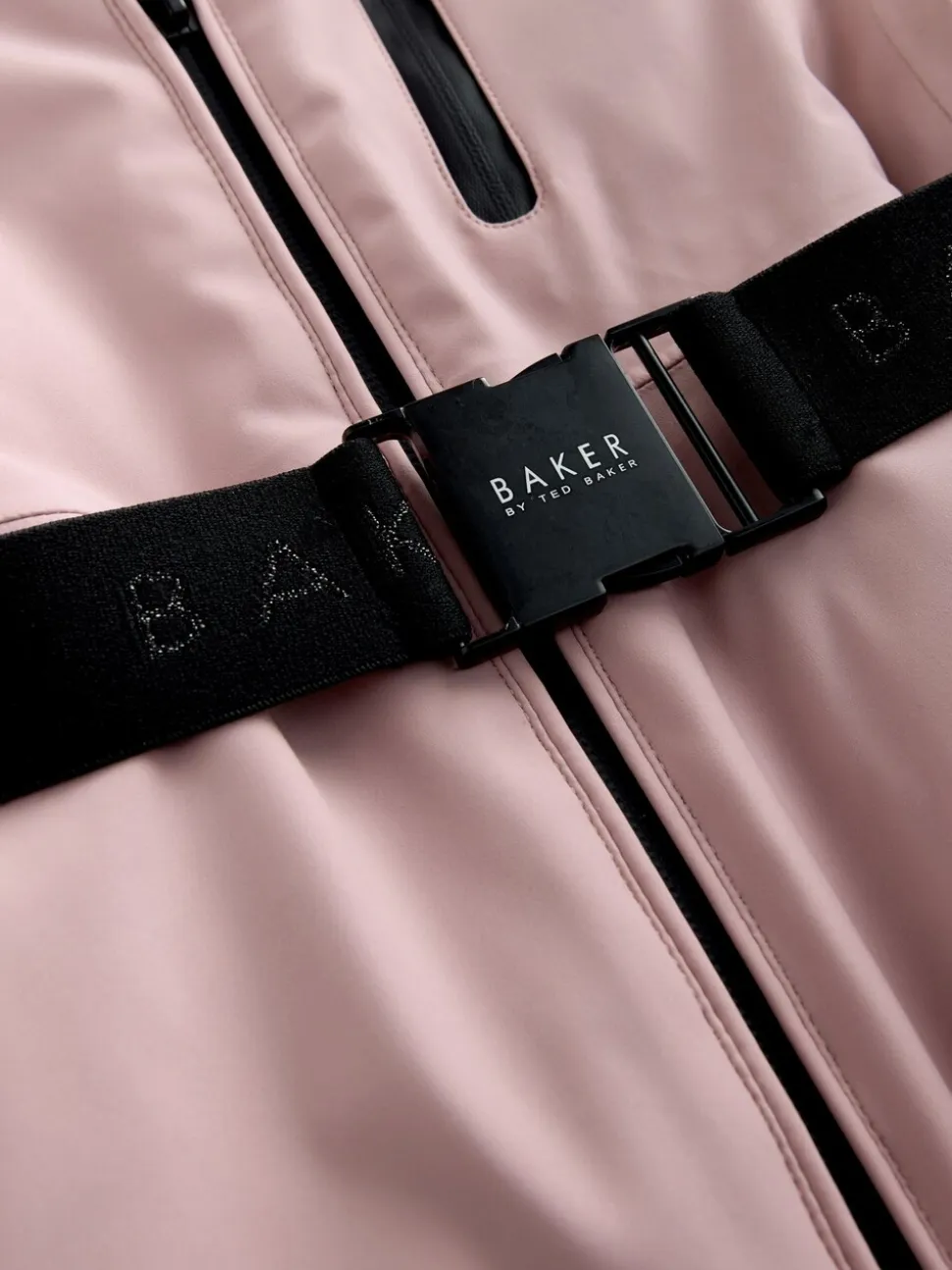Baker by Ted Baker Pink Waterproof Belted Padded Ski Jacket