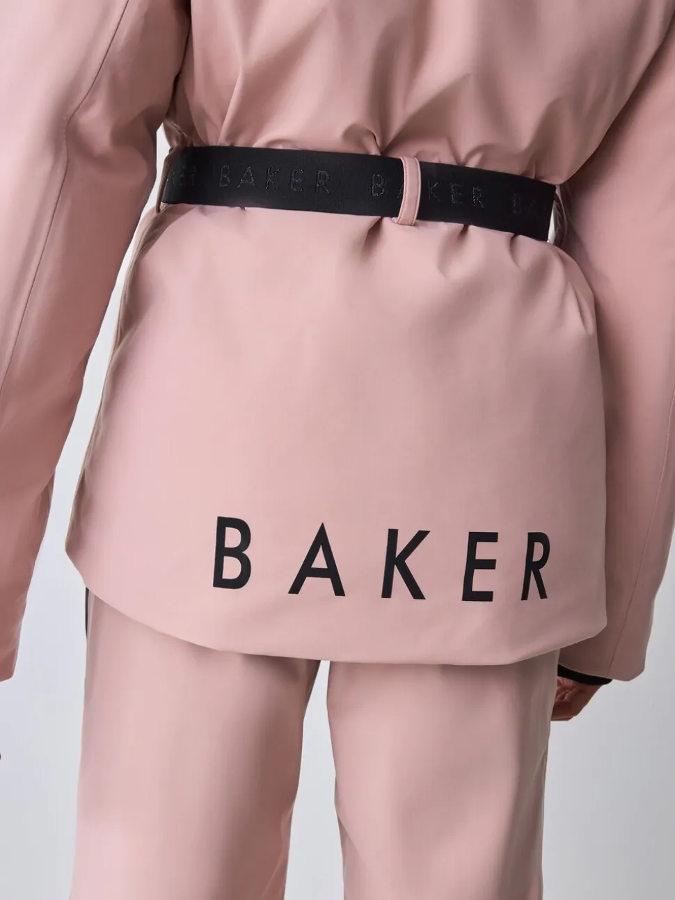 Baker by Ted Baker Pink Waterproof Belted Padded Ski Jacket
