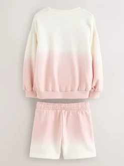 Baker by Ted Baker Pink/Lilac 2 Piece Ombre Sweatshirt & Shorts Set
