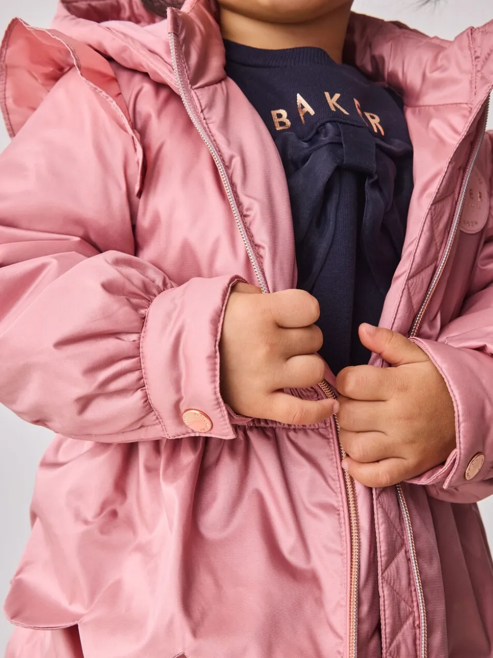 Baker by Ted Baker roze regenbestendige lichtgewicht regenjas met geschulpte rand