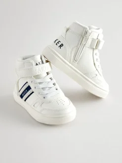 Baker by Ted Baker witte hoge jongenssneakers met geweven merkband