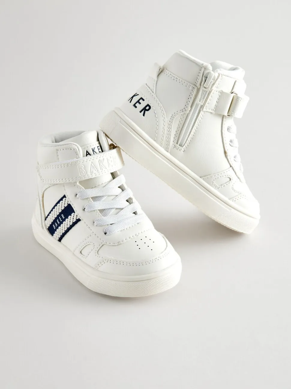 Baker by Ted Baker witte hoge jongenssneakers met geweven merkband