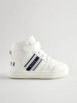 Baker by Ted Baker witte hoge jongenssneakers met geweven merkband