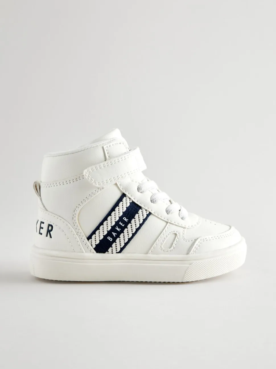 Baker by Ted Baker witte hoge jongenssneakers met geweven merkband