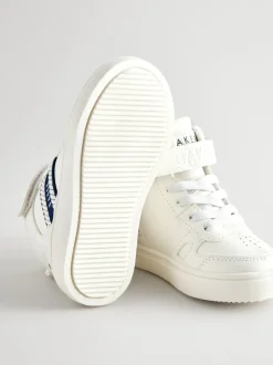 Baker by Ted Baker witte hoge jongenssneakers met geweven merkband