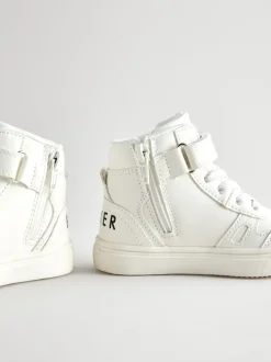 Baker by Ted Baker witte hoge jongenssneakers met geweven merkband