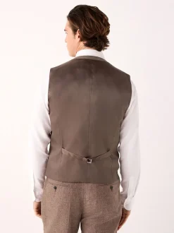 Baksteenkleur - Gilet van linnenmix