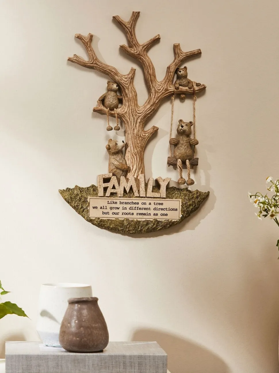 Barnaby Bear Family wanddecoratie met boom