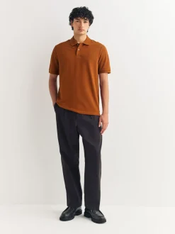 Barnsteenoranje - Normale Pasvorm - Piqué poloshirt met korte mouwen