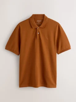 Barnsteenoranje - Normale Pasvorm - Piqué poloshirt met korte mouwen