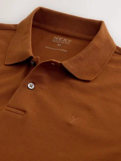 Barnsteenoranje - Normale Pasvorm - Piqué poloshirt met korte mouwen