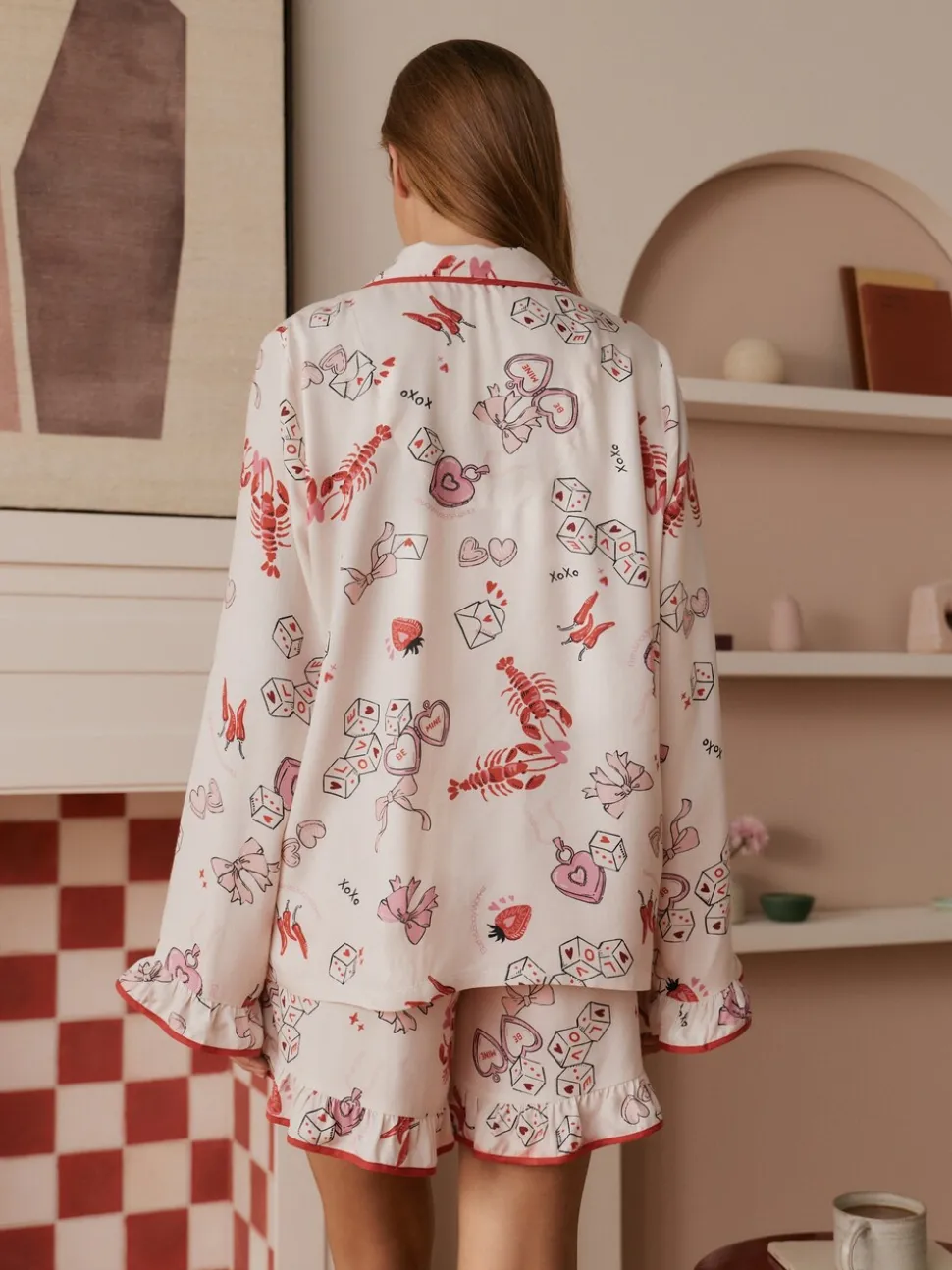 Bath & Body Works Be Mine Love Long Sleeve Shorts Set