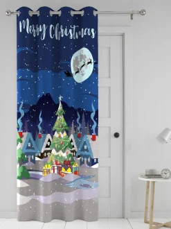 Bedlam Glow Kerstmis oogjesgordijn met enkel paneel
