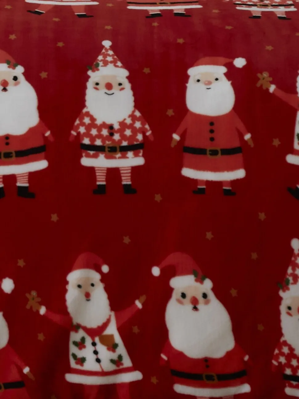 Bedlam pluche fleece kerstdekbedovertrekset met vrolijke Kerstmanprint