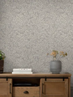 Behang met patroon van kleine blaadjes 10m