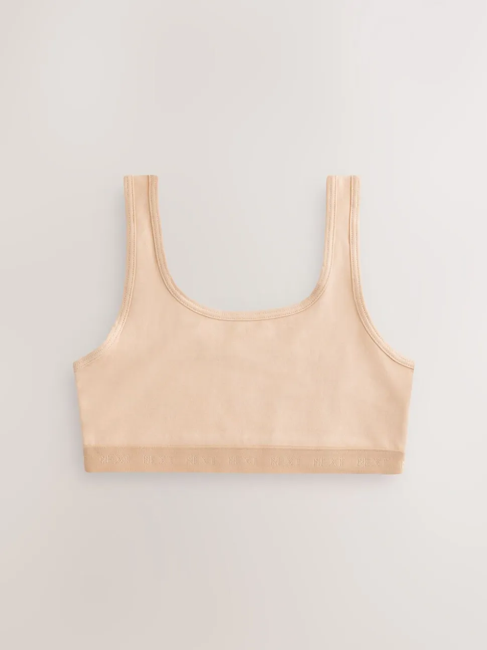 Beige - Set van 3 crop tops met diepe ronde hals (5 - 16 jr)