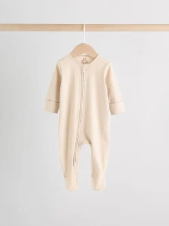 Beige - Verpakking van 3 babypyjama's met tweewegrits (0-2jr)