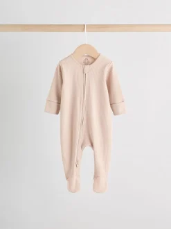 Beige - Verpakking van 3 babypyjama's met tweewegrits (0-2jr)