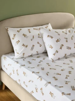 Bertie Bear and Rosie Rabbit Fitted Sheet and Pillowcase Set