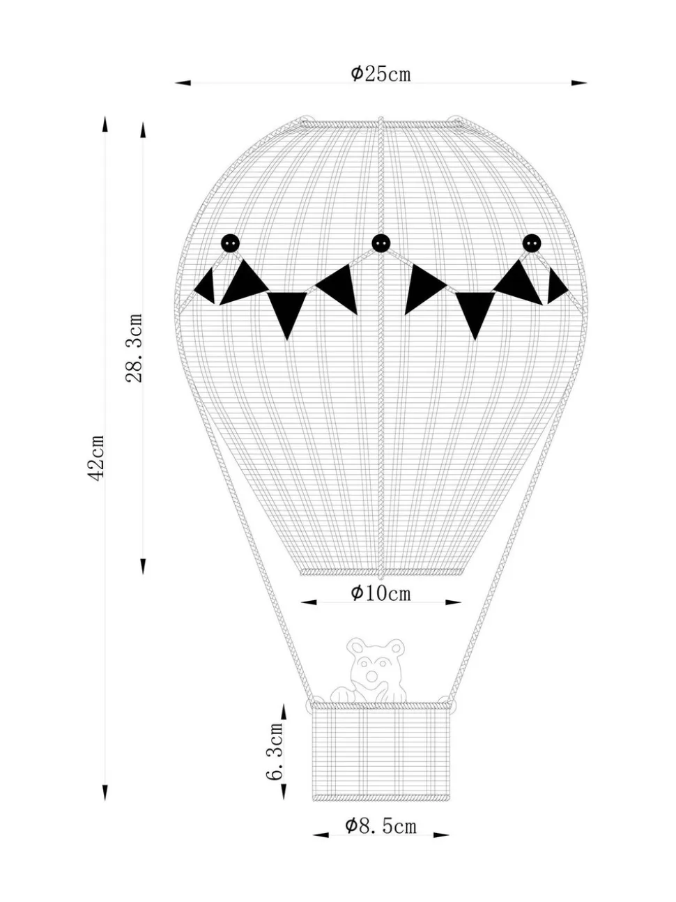 Bertie Bear luchtballon eenvoudig te verstellen hanglampenkap