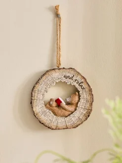Bertie Bear Reading Hanging Decoration