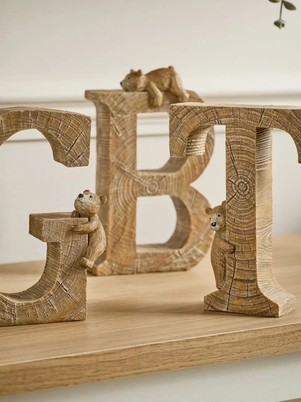 Bertie the Bear monogram ornamenten