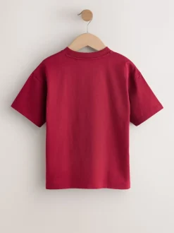 Bessen/ecru/paars - Verpakking van 3 relaxte T-shirts met grafische print en korte mouwen (3-16jr)