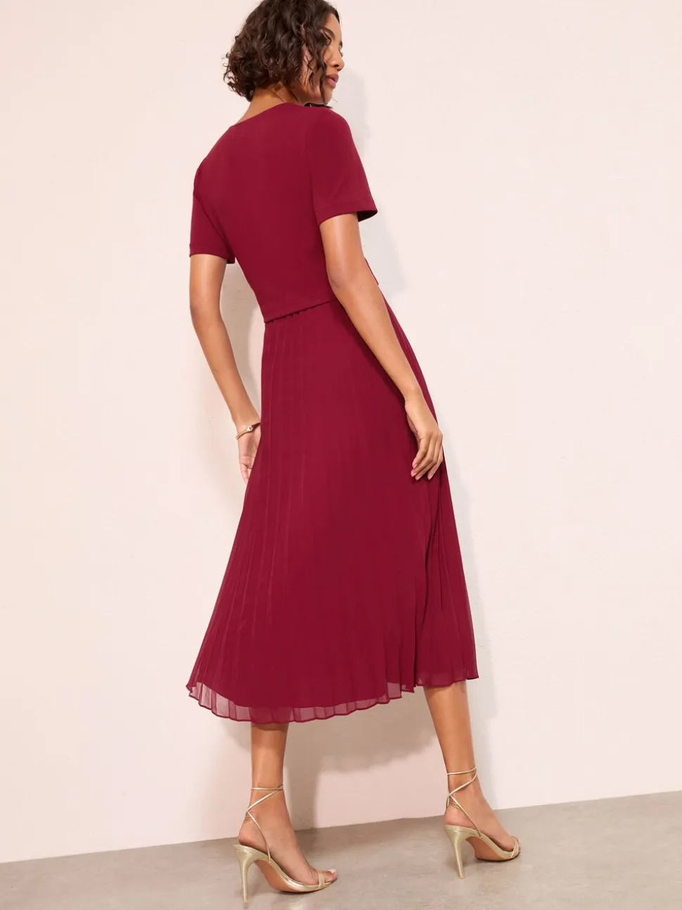 Bessenrood - Friends Like These Button Down 2-In-1 Pleated Dress
