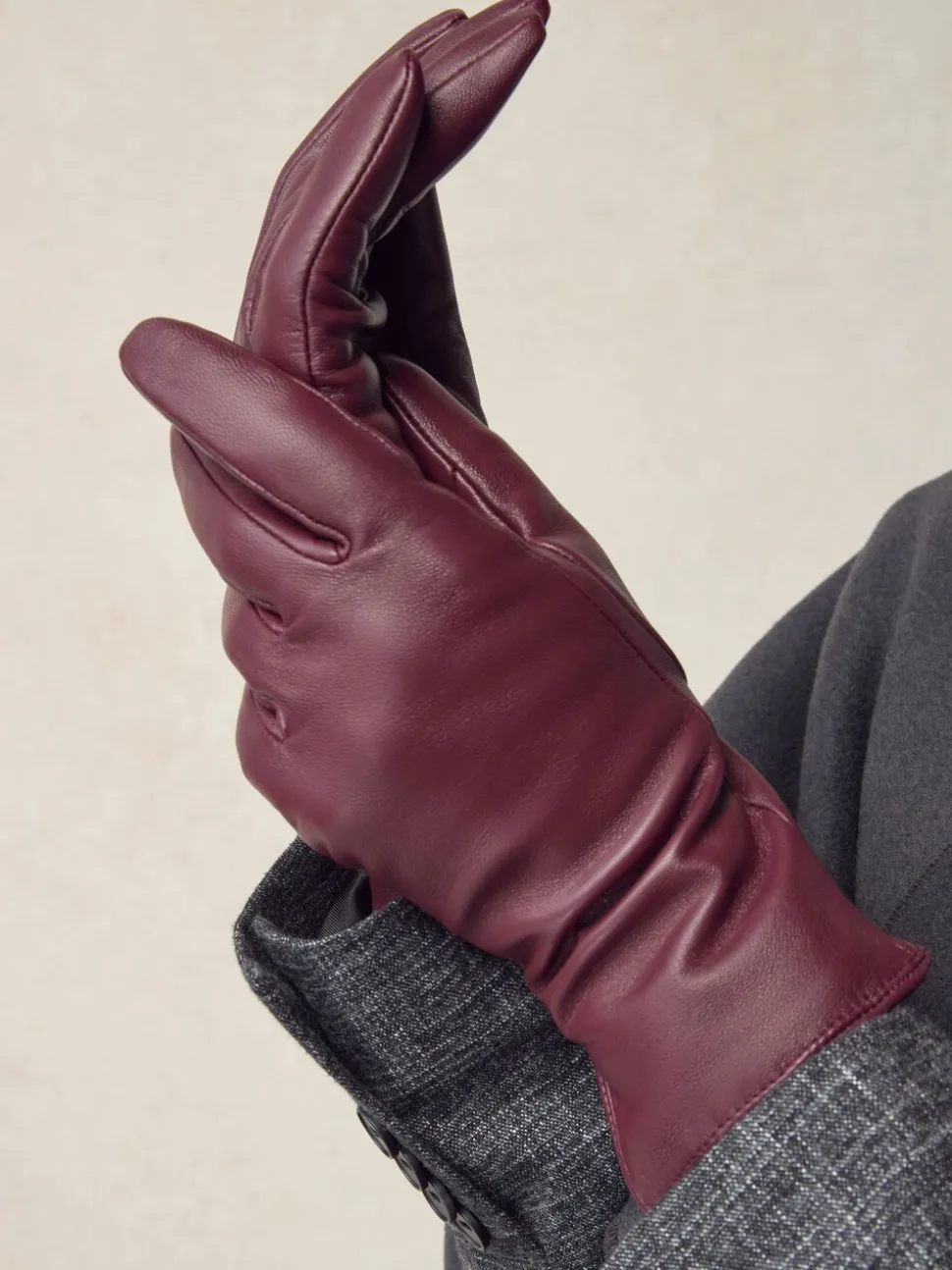 Bessenrood - Leren handschoenen