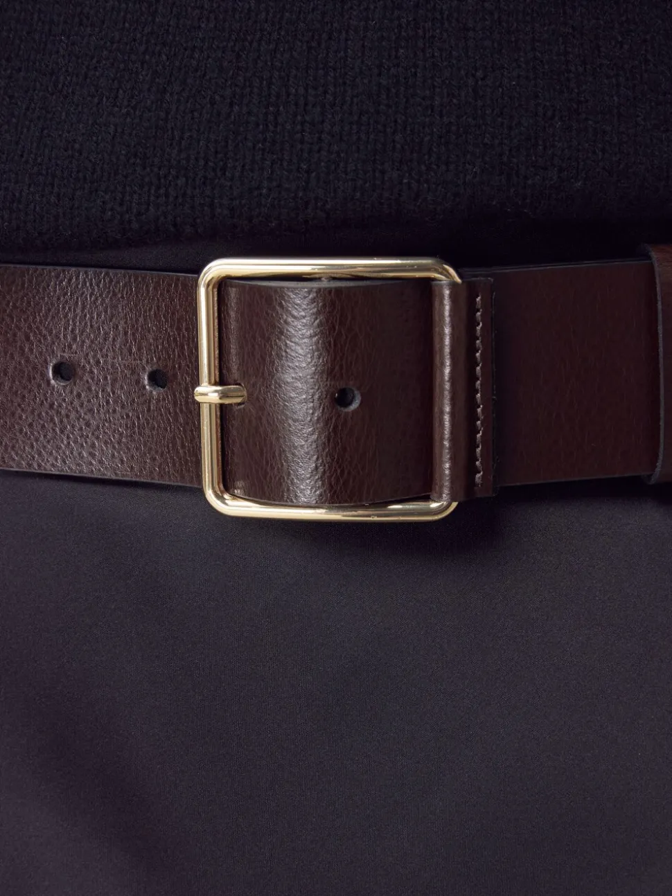 Bessenrood - N. Premium brede leren riem, Made in Italy