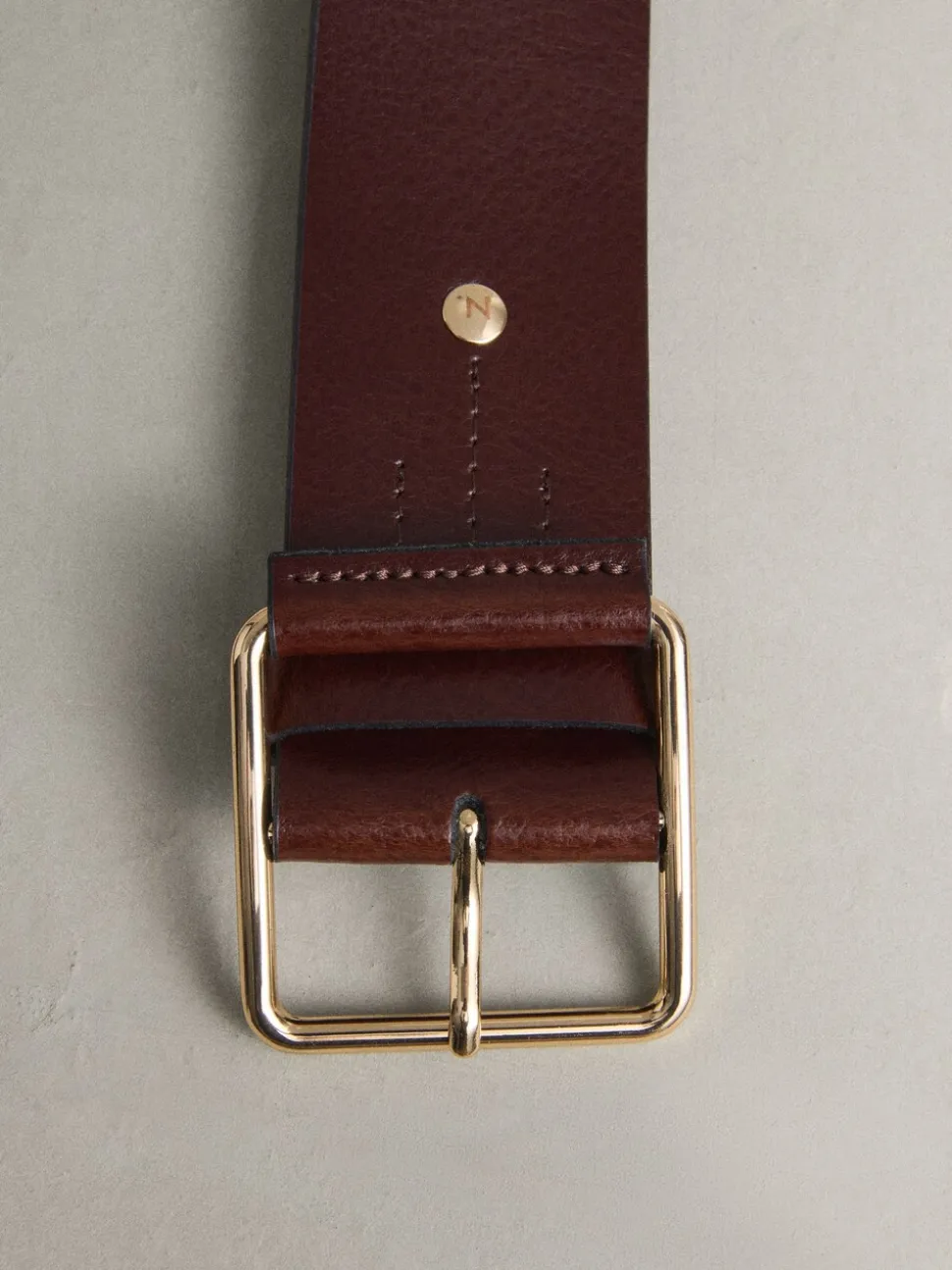Bessenrood - N. Premium brede leren riem, Made in Italy