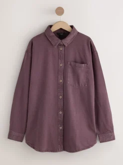 Bessenrood - Oversized denim overhemd