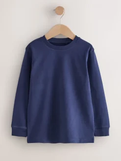 Bessenrood/grijs/wit/blauw - Verpakking van 4 zachte T-shirts met lange mouwen (3-16jr)