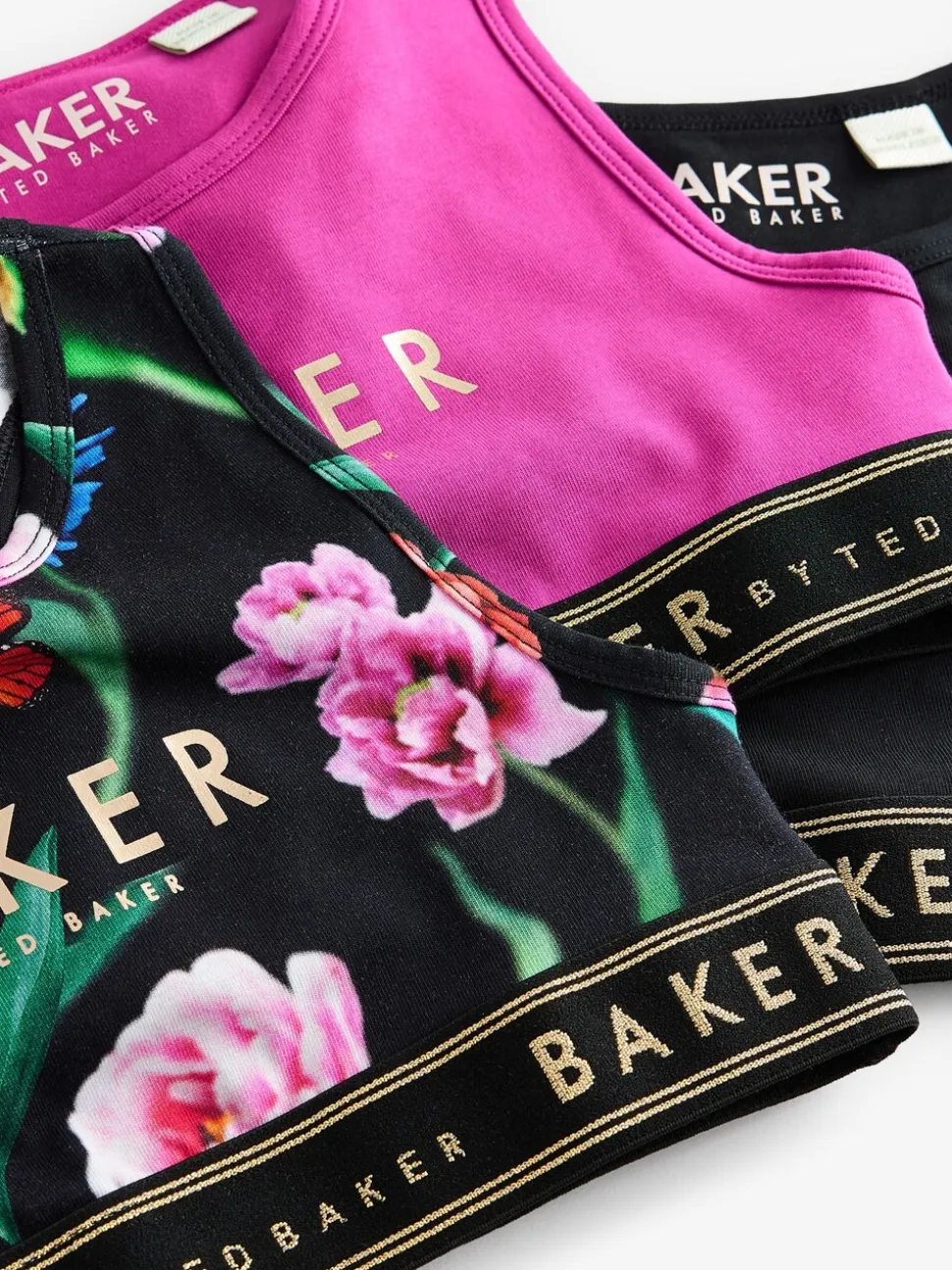 Bessenrood/zwart - Baker by Ted Baker set van 3 crop tops