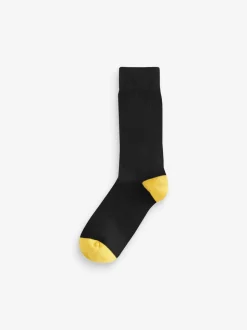 Black Heel Toe - Verpakking van 7 - Herensokken met hoog katoengehalte