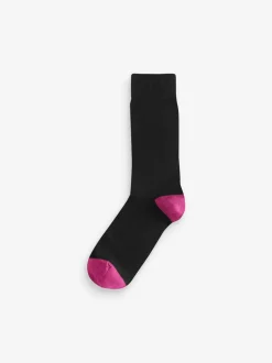 Black Heel Toe - Verpakking van 7 - Herensokken met hoog katoengehalte