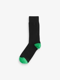 Black Heel Toe - Verpakking van 7 - Herensokken met hoog katoengehalte