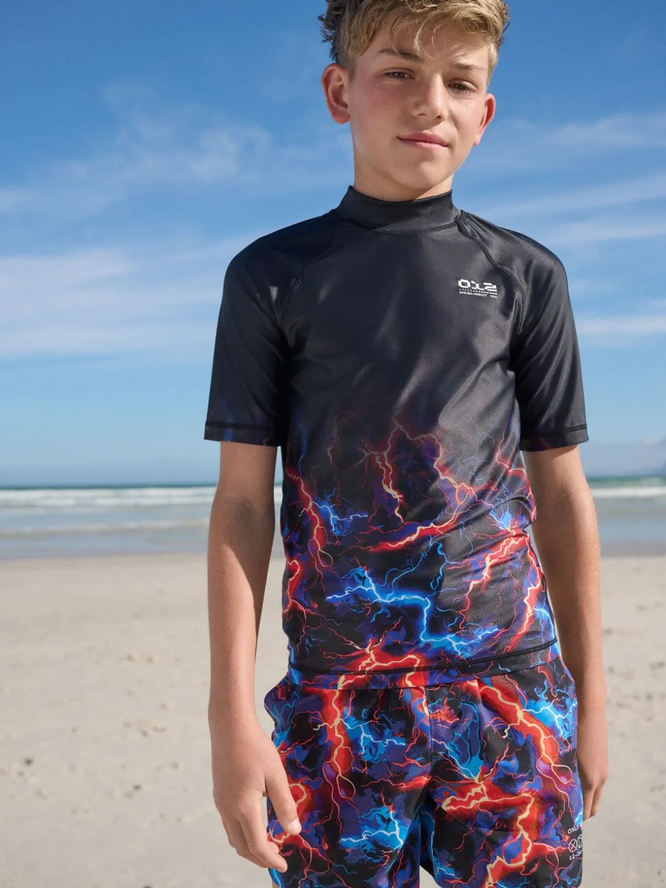 Black Lightening Bolt - Surfhemdje (1,5 - 16 jr)