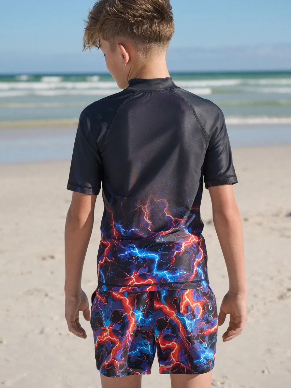 Black Lightening Bolt - Surfhemdje (1,5 - 16 jr)
