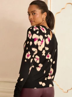 Black Placement Animal - Love & Roses - Jersey top met lange mouwen