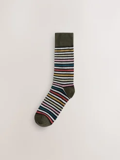 Black Striped - Verpakking van 7 - Herensokken met hoog katoengehalte