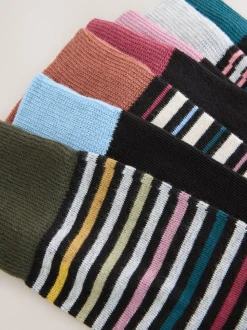 Black Striped - Verpakking van 7 - Herensokken met hoog katoengehalte