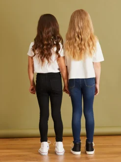 Black/Dark Denim - Set van 2 jeggings met elastische taille (3-16 jr)