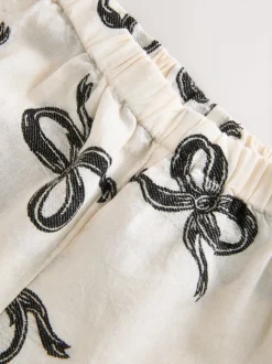 Black/Ecru bow - Set van 1 pyjama's met geweven broek (3-16jr)