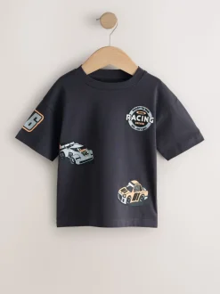 Black/Grey Race Car - Short Sleeve Graphic T-Shirts 3 Pack (3mths-7yrs)