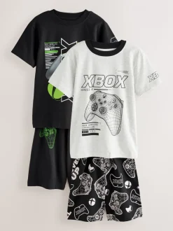 Black/Grey Xbox - License Short Pyjamas 2 Pack (5-16yrs)